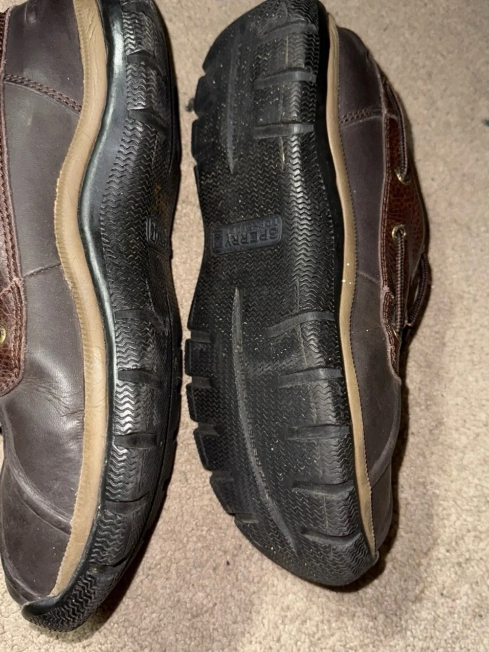 Sperry Men's Black and Brown Boat-shoes size 10